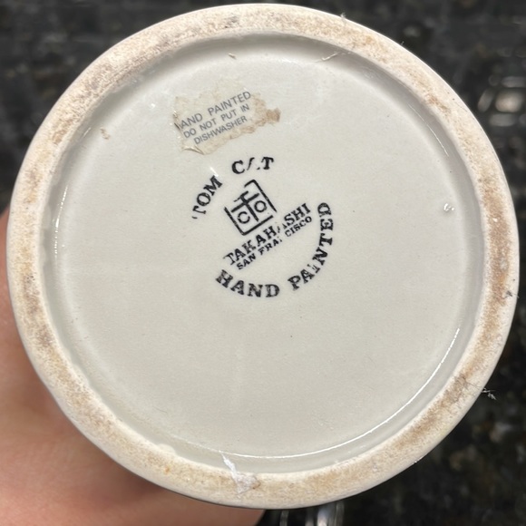 Takahashi San Francisco Tom Cat Mug Hand Painted As Is - Picture 5 of 8